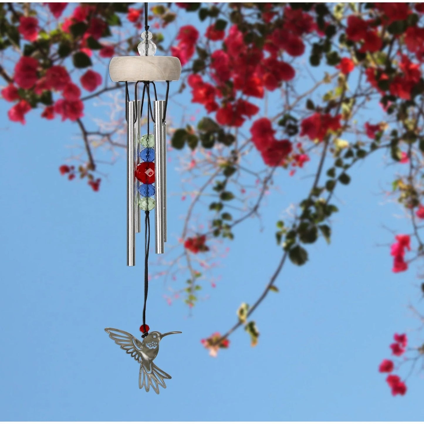 hummingbird wind chime outside