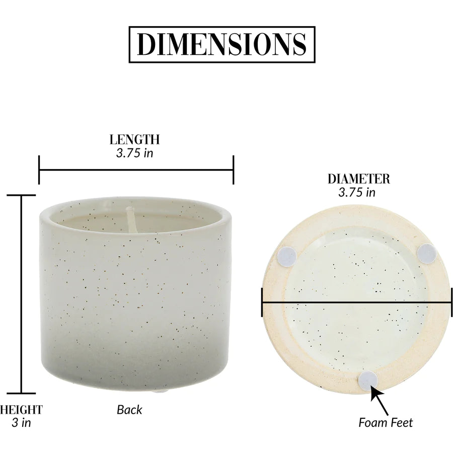 Candle dimensions and bottom view