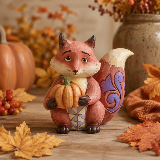 Jim Shore Fox with Pumpkin Figurine