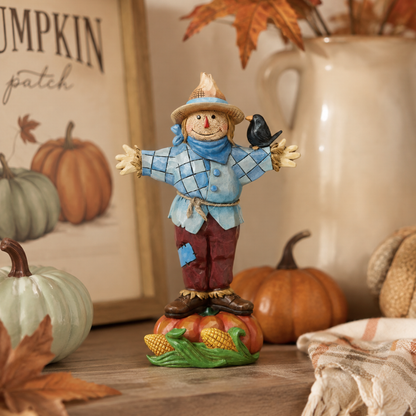 Jim Shore Scarecrow Standing on Pumpkin