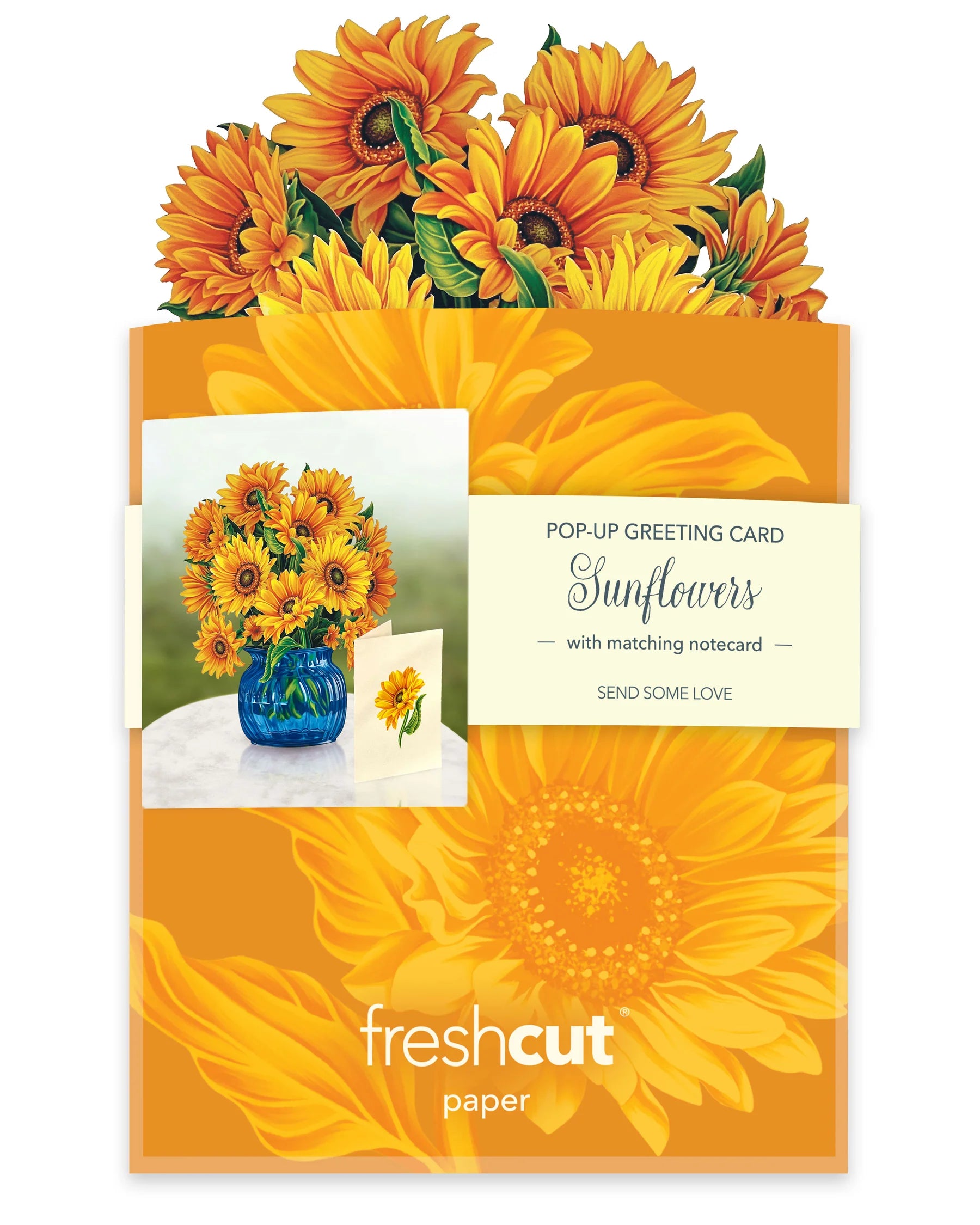 sunflower pop up card envelope