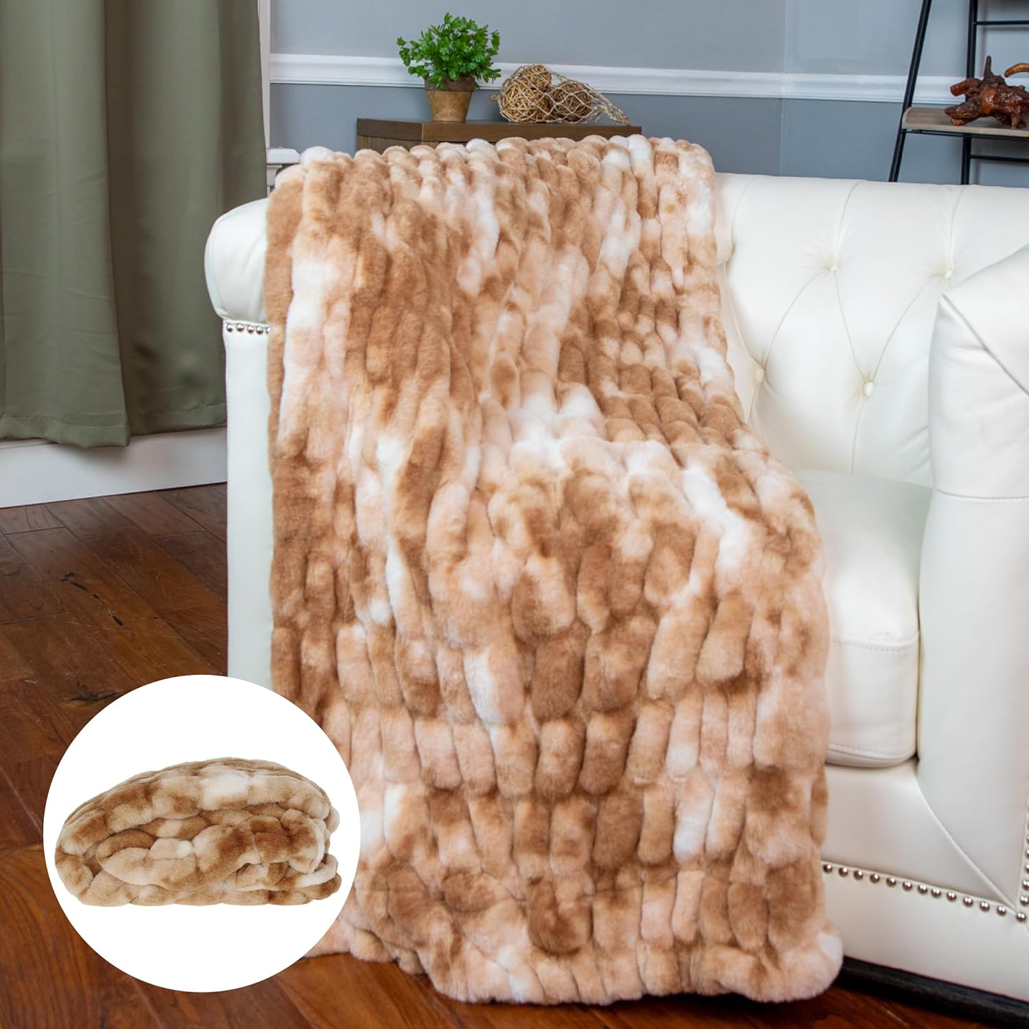 Tan discount fur throw