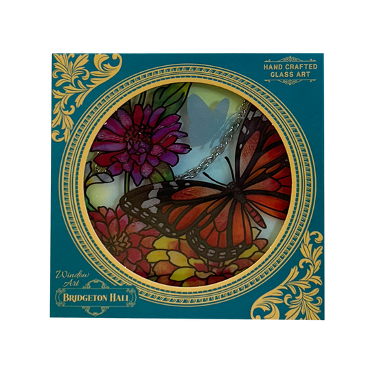 Butterfly Garden Monarch - Hand Crafted Glass Window Art