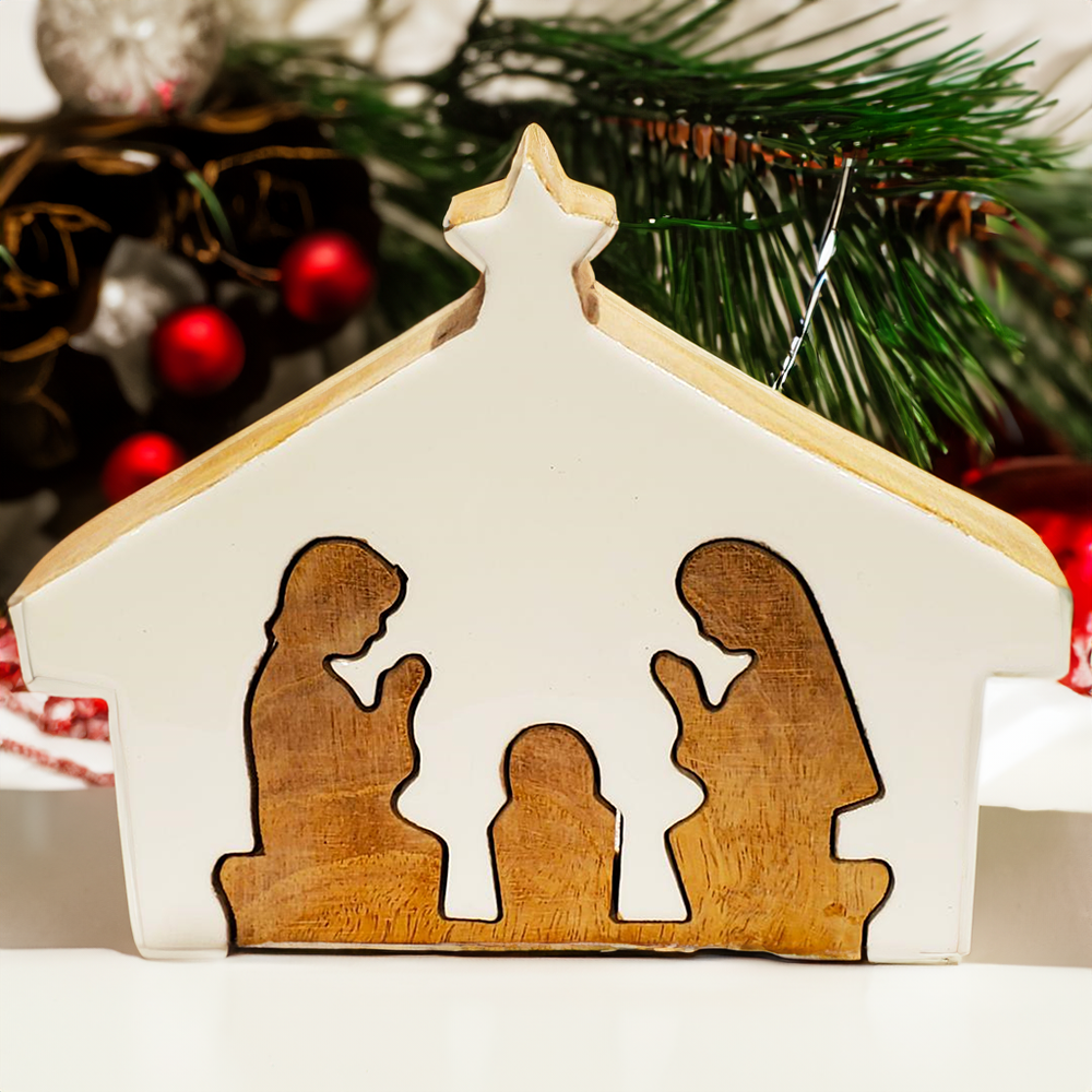 wooden nativity front