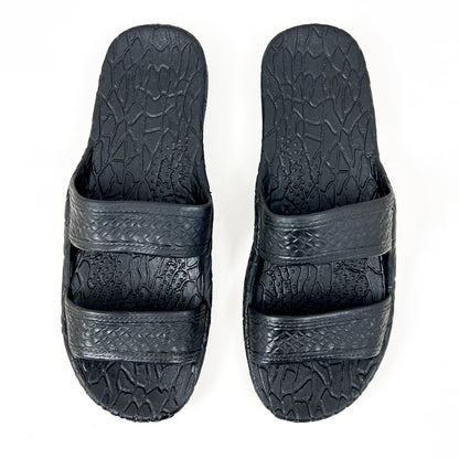 Pali Hawaiian Two Strap Black Sandals