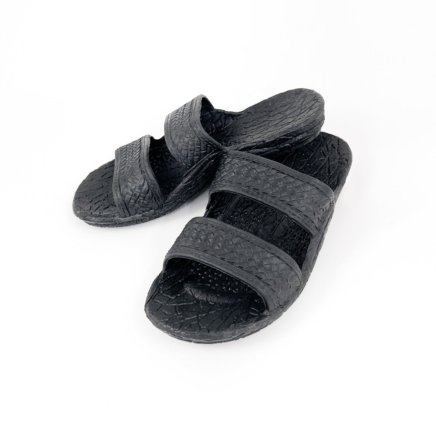 Pali Hawaiian Two Strap Black Kid's Sandals
