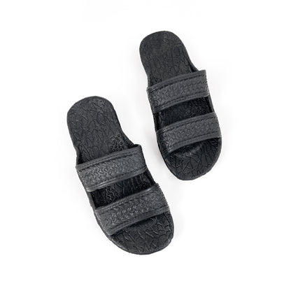 Pali Hawaiian Two Strap Black Kid's Sandals