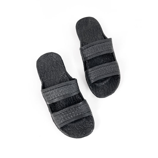 Pali Hawaiian Two Strap Black Kid's Sandals
