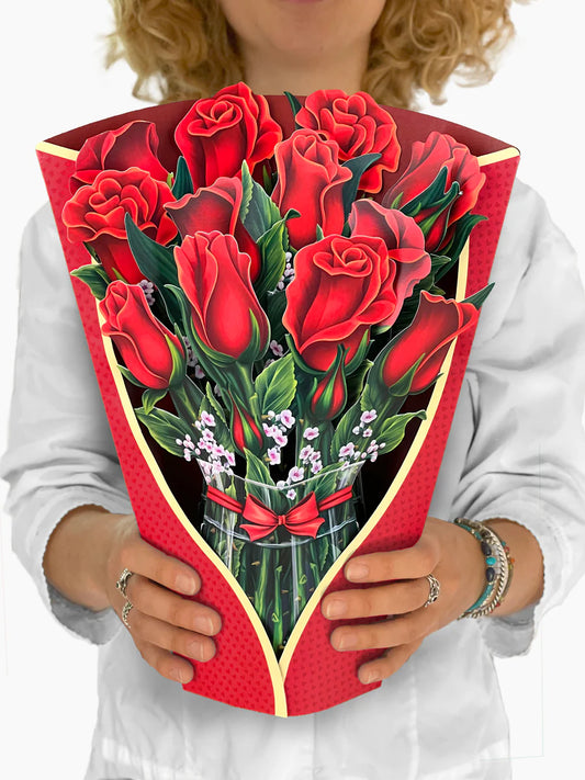Red Roses Pop-up Bouquet Card