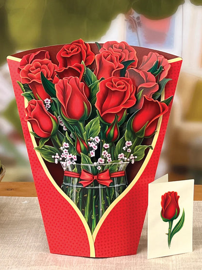 Red Roses Pop-up Bouquet Card
