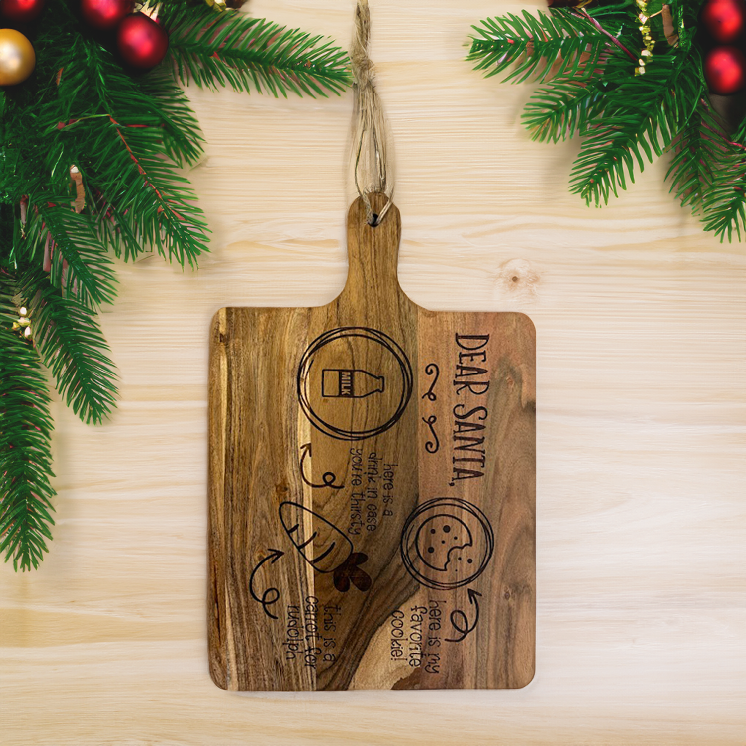 santa snack board on table