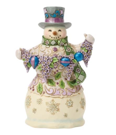 Purple Snowman Figurine by Jim Shore