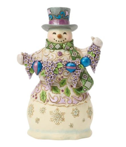 Purple Snowman Figurine by Jim Shore