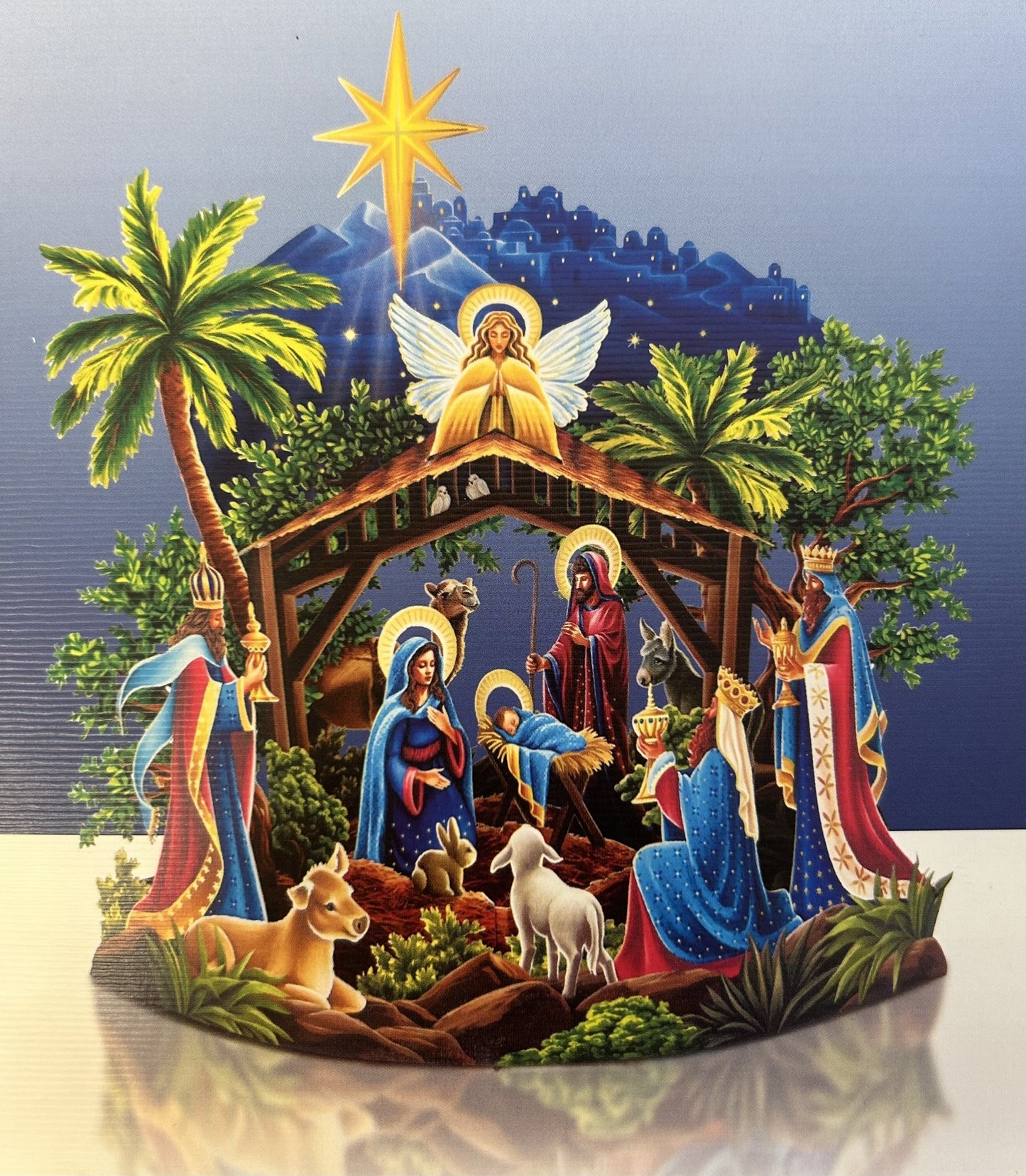 starlit nativity pop up card