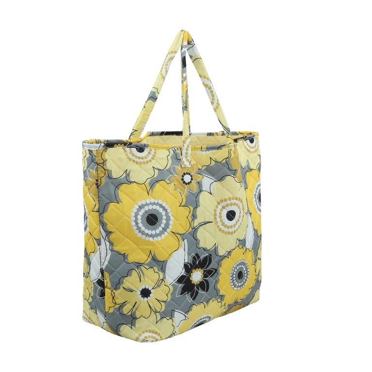 yellow and gray tote 3/4 view