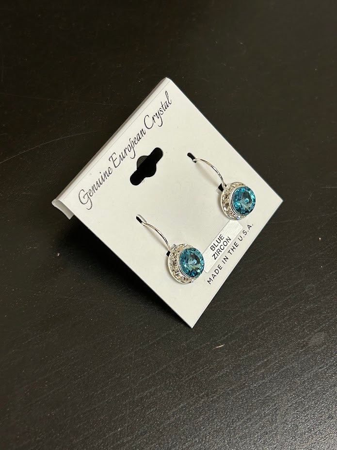 Genuine blue sales zircon earrings