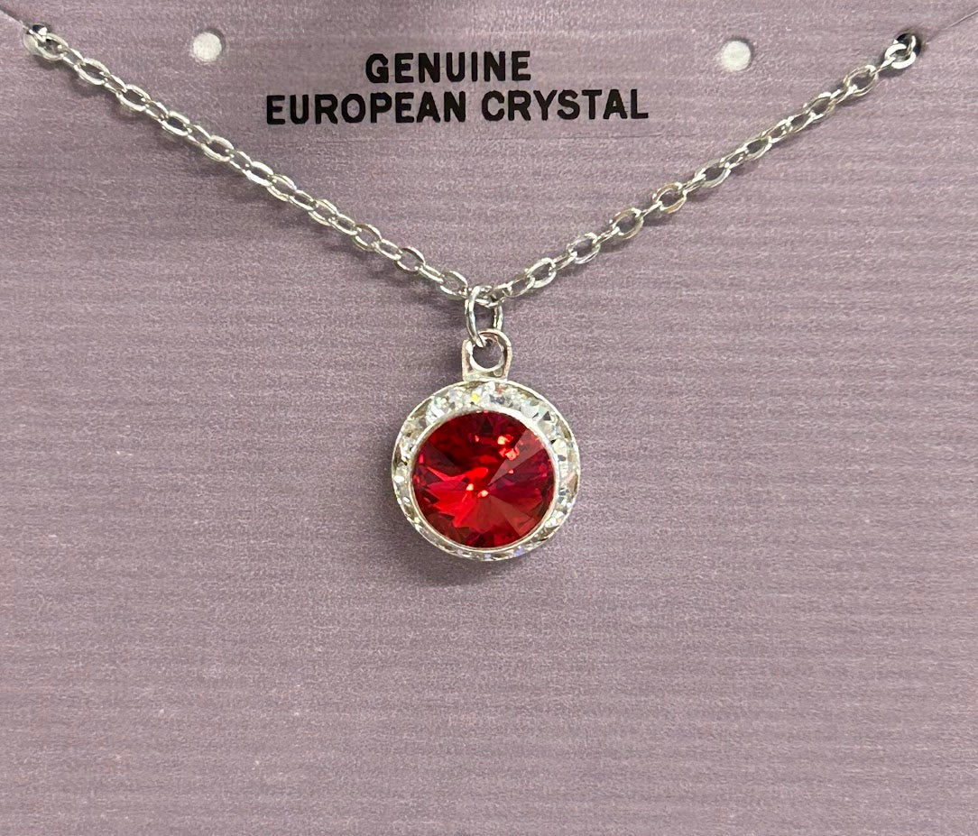 Sterling Silver July Birthstone Pendant and Chain