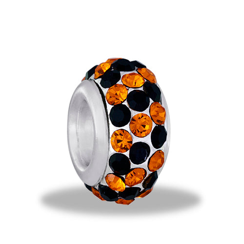 black and orange bead