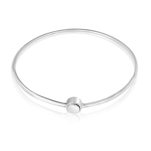 Spring Button Bangle Davinci Beads Inspirations Silver Button Bangle – Coppin's Hallmark