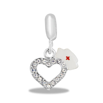 nurse cap heart charm