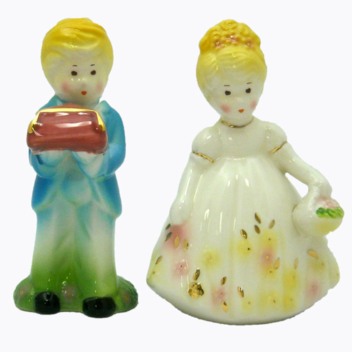 ring bearer and flower girl figurines front