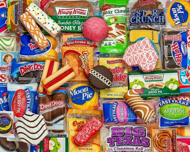 Puzzle image of snacks and treats