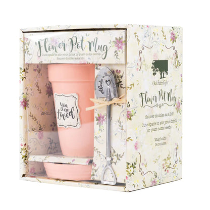 pink flower pot mug package